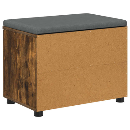 vidaXL Hall Bench with Cushion with Shelf Smoked Oak 60 x 38 x 46 cm