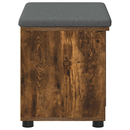 vidaXL Hall Bench with Cushion with Shelf Smoked Oak 60 x 38 x 46 cm