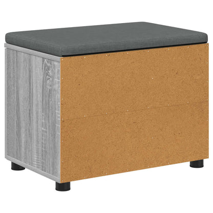 vidaXL Hall Bench with Cushion with Shelf Grey Sonoma 60 x 38 x 46 cm
