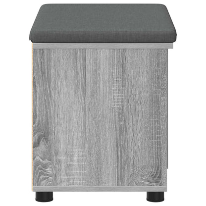 vidaXL Hall Bench with Cushion with Shelf Grey Sonoma 60 x 38 x 46 cm