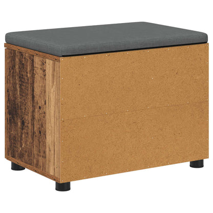vidaXL Hall Bench Old Wood 60 x 38 x 46 cm Engineered Wood and Fabric