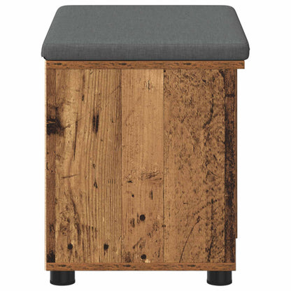 vidaXL Hall Bench Old Wood 60 x 38 x 46 cm Engineered Wood and Fabric