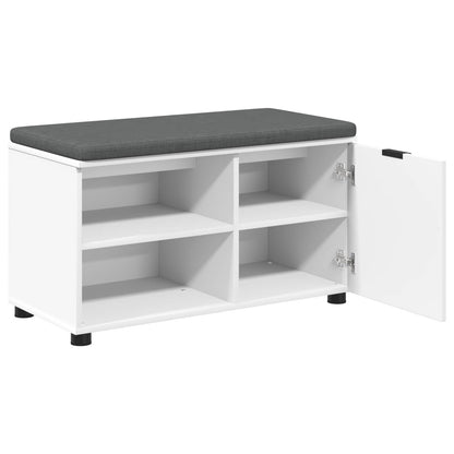 vidaXL Hall Bench White 80 x 38 x 46 cm Engineered Wood and Fabric