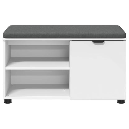 vidaXL Hall Bench White 80 x 38 x 46 cm Engineered Wood and Fabric