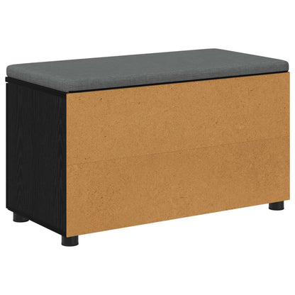 vidaXL Hall Bench Black Oak 80 x 38 x 46 cm Engineered Wood and Fabric