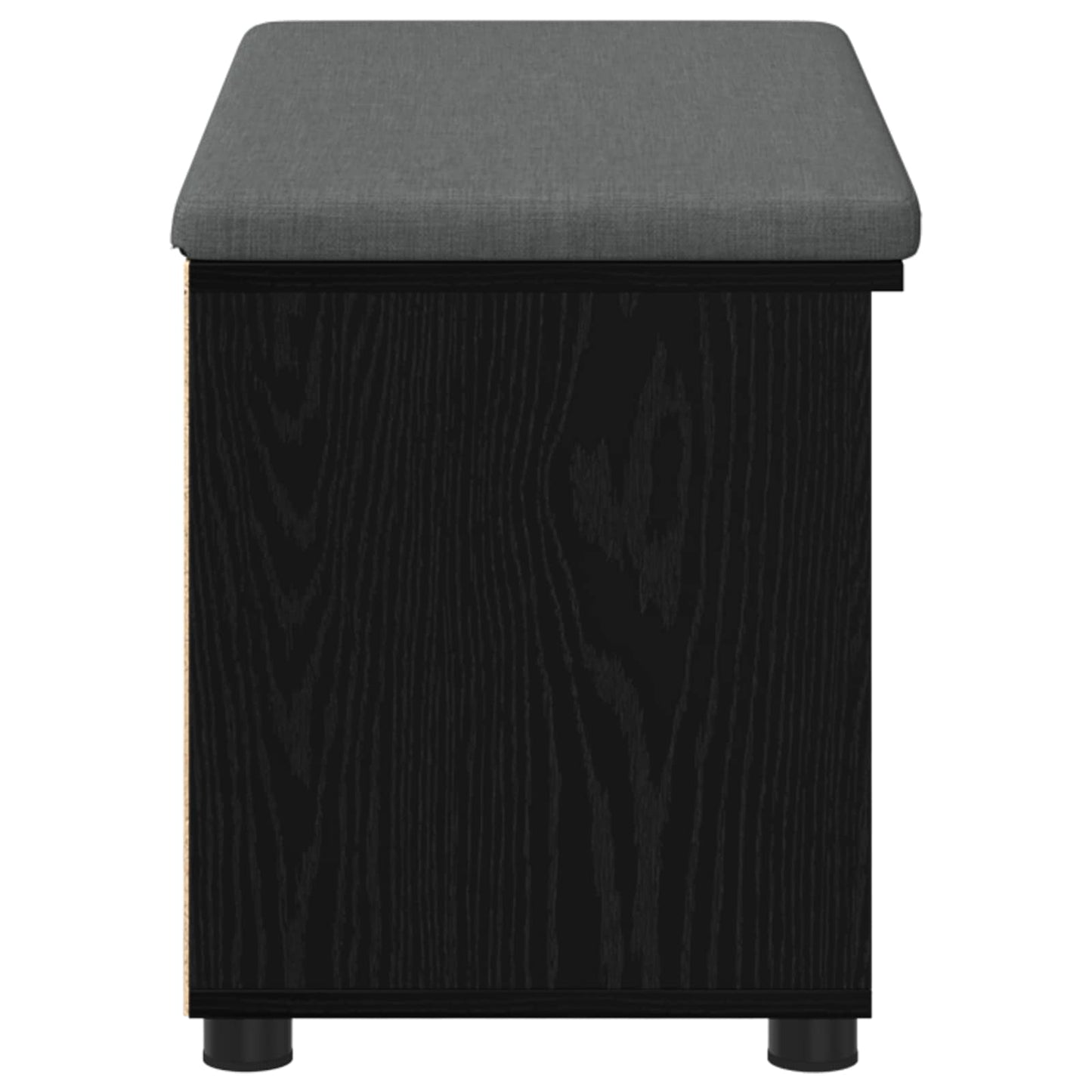 vidaXL Hall Bench Black Oak 80 x 38 x 46 cm Engineered Wood and Fabric