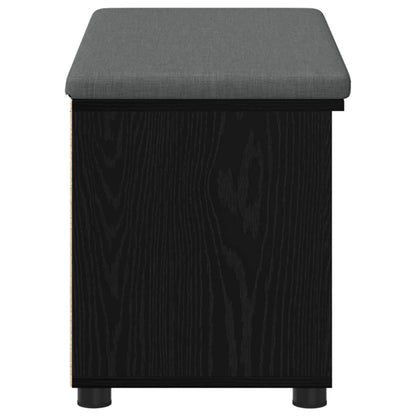 vidaXL Hall Bench Black Oak 80 x 38 x 46 cm Engineered Wood and Fabric