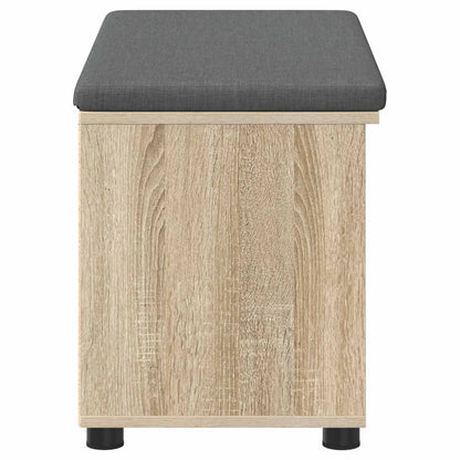 vidaXL Hall Bench with Cushion with Shelf Sonoma Oak 80 x 38 x 46 cm