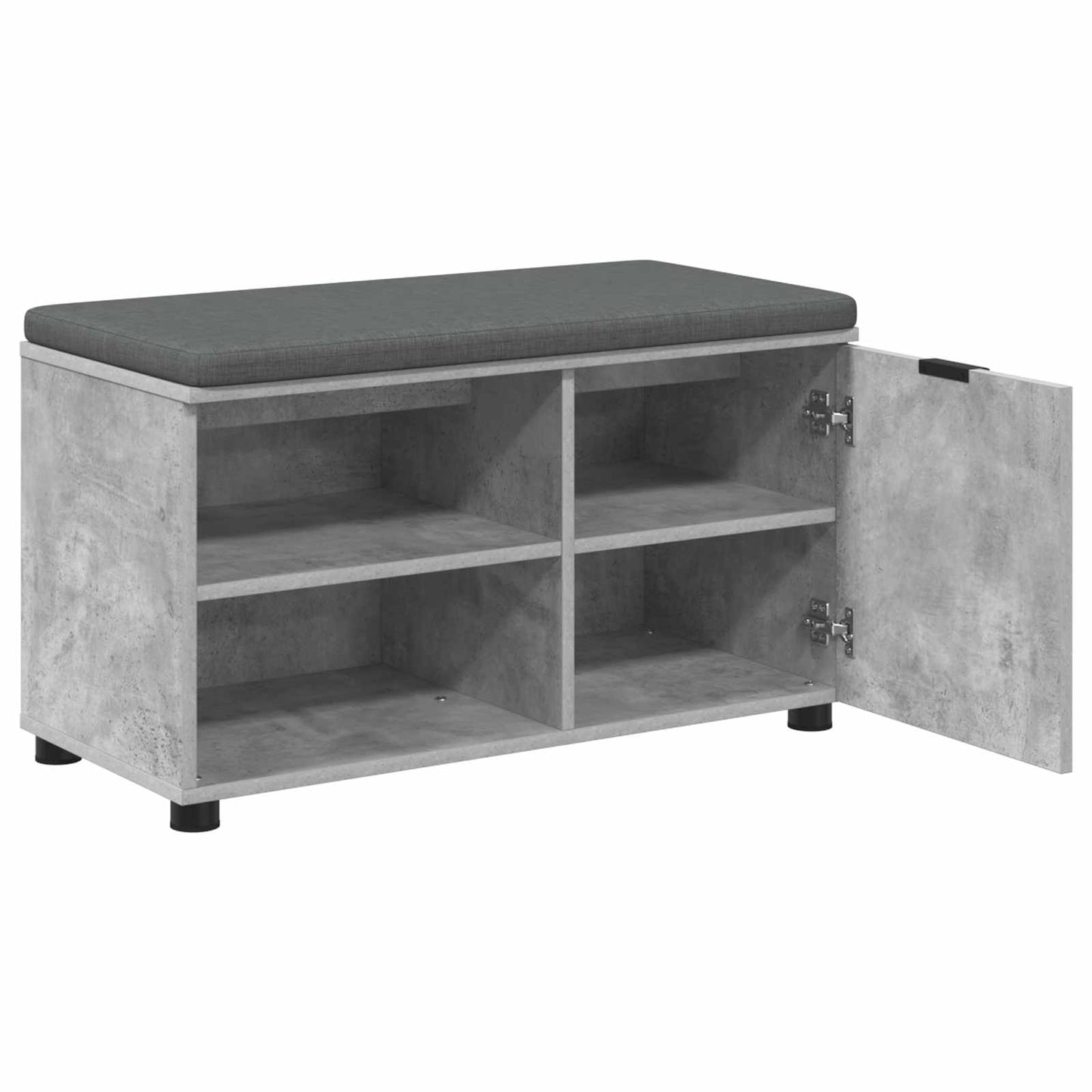 vidaXL Hall Bench with Cushion with Door Concrete Grey 80 x 38 x 46 cm