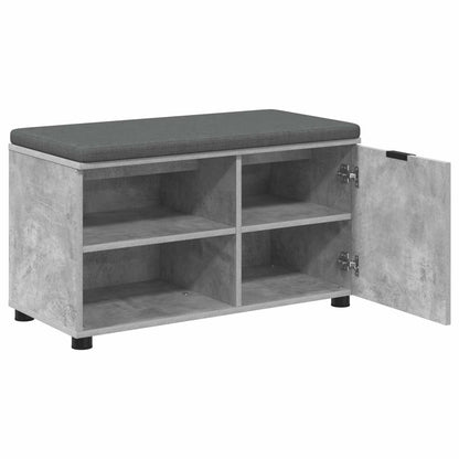 vidaXL Hall Bench with Cushion with Door Concrete Grey 80 x 38 x 46 cm