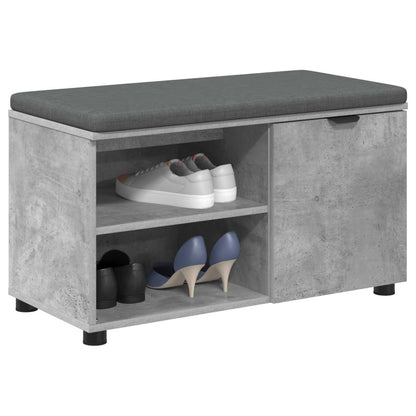 vidaXL Hall Bench with Cushion with Door Concrete Grey 80 x 38 x 46 cm