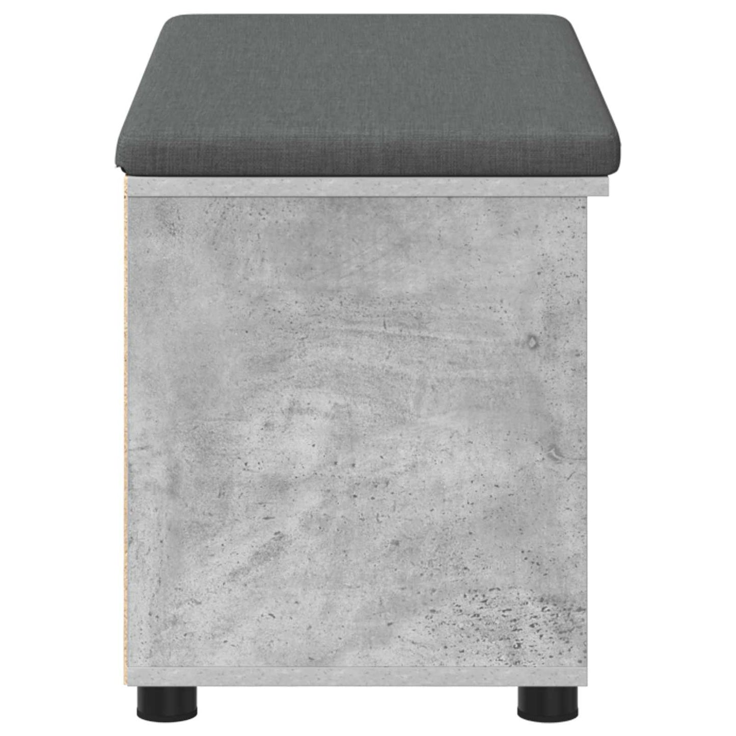 vidaXL Hall Bench with Cushion with Door Concrete Grey 80 x 38 x 46 cm