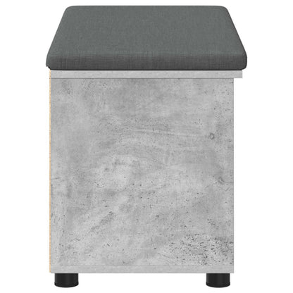 vidaXL Hall Bench with Cushion with Door Concrete Grey 80 x 38 x 46 cm