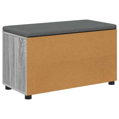 vidaXL Hall Bench with Cushion with Shelf Grey Sonoma 80 x 38 x 46 cm