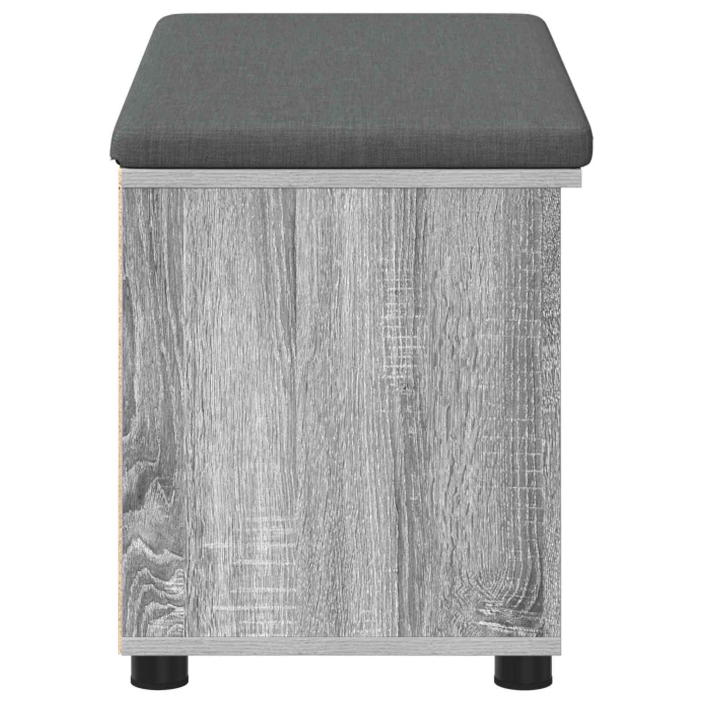 vidaXL Hall Bench with Cushion with Shelf Grey Sonoma 80 x 38 x 46 cm