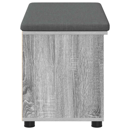 vidaXL Hall Bench with Cushion with Shelf Grey Sonoma 80 x 38 x 46 cm