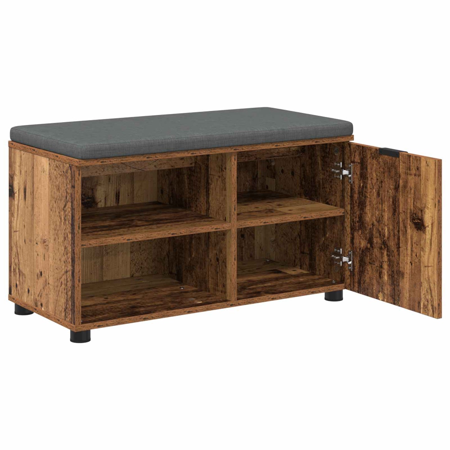 vidaXL Hall Bench Old Wood 80 x 38 x 46 cm Engineered Wood and Fabric