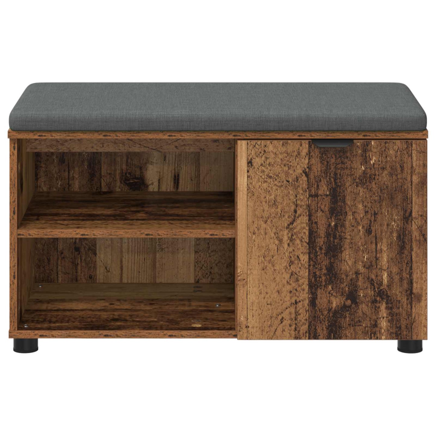 vidaXL Hall Bench Old Wood 80 x 38 x 46 cm Engineered Wood and Fabric