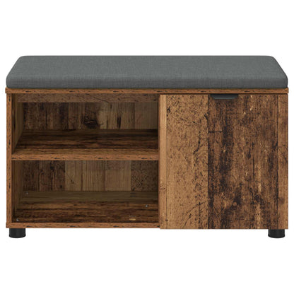 vidaXL Hall Bench Old Wood 80 x 38 x 46 cm Engineered Wood and Fabric
