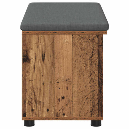 vidaXL Hall Bench Old Wood 80 x 38 x 46 cm Engineered Wood and Fabric