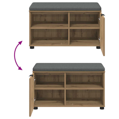 vidaXL Hall Bench Artisan Oak 80 x 38 x 46 cm