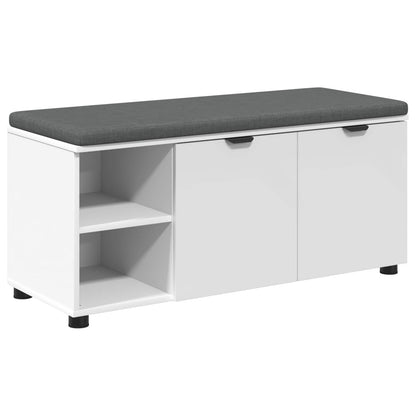 vidaXL Hall Bench White 100 x 38 x 46 cm Engineered Wood and Fabric