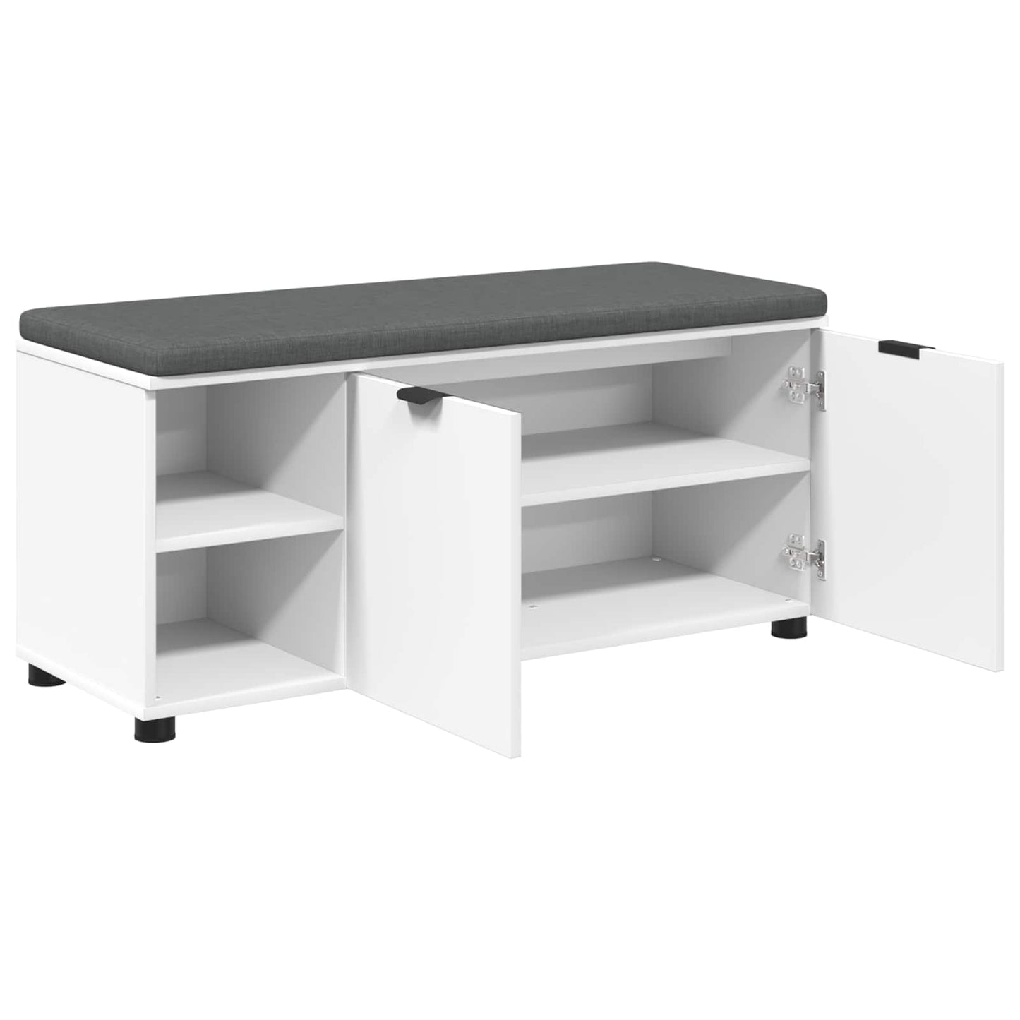 vidaXL Hall Bench White 100 x 38 x 46 cm Engineered Wood and Fabric