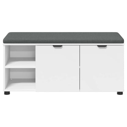 vidaXL Hall Bench White 100 x 38 x 46 cm Engineered Wood and Fabric