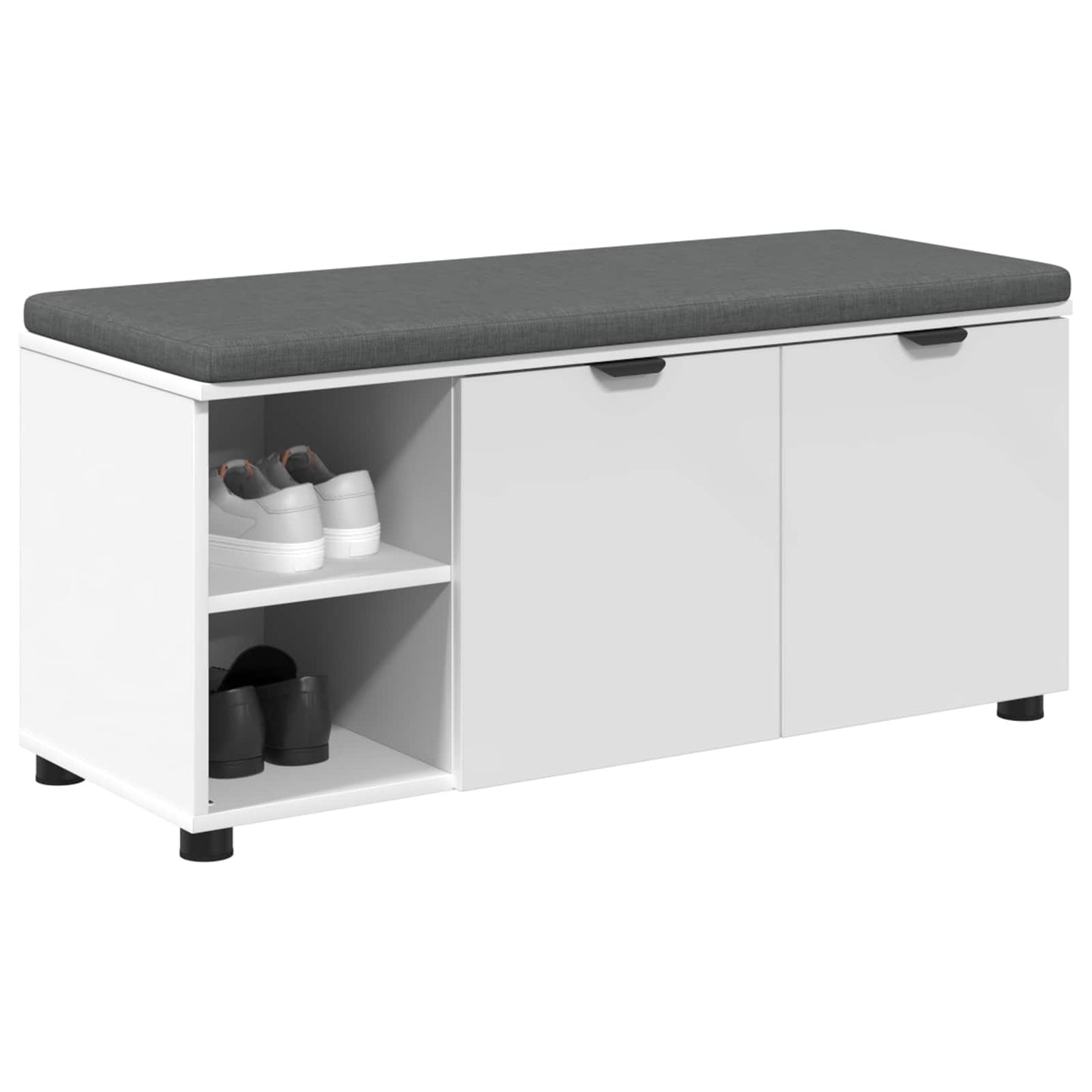 vidaXL Hall Bench White 100 x 38 x 46 cm Engineered Wood and Fabric