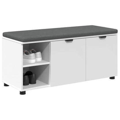vidaXL Hall Bench White 100 x 38 x 46 cm Engineered Wood and Fabric