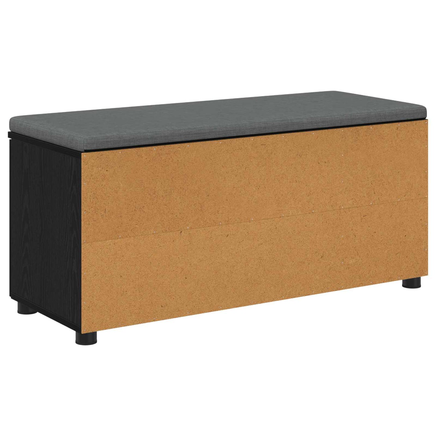 vidaXL Hall Bench with Cushion with Shelf Black Oak 100 x 38 x 46 cm
