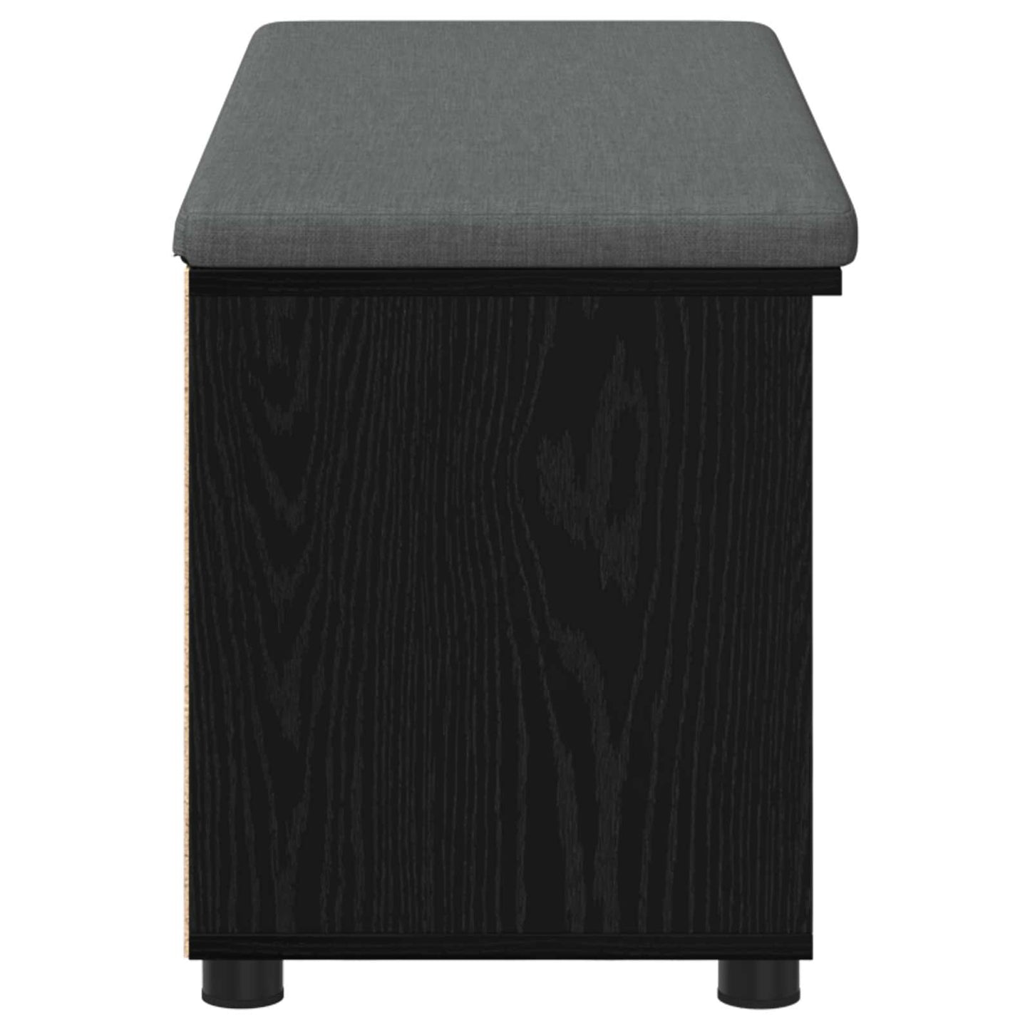 vidaXL Hall Bench with Cushion with Shelf Black Oak 100 x 38 x 46 cm