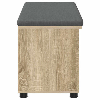 vidaXL Hall Bench with Cushion with Shelf Sonoma Oak 100 x 38 x 46 cm