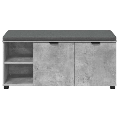 vidaXL Hall Bench with Cushion Concrete Grey 100 x 38 x 46 cm