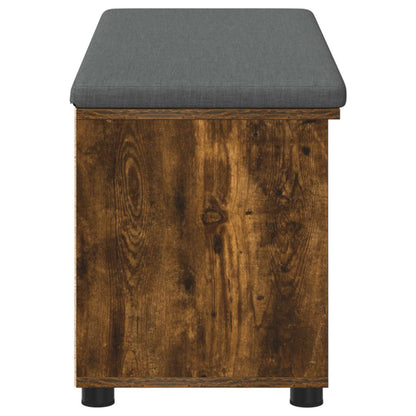 vidaXL Hall Bench with Cushion with Shelf Smoked Oak 100 x 38 x 46 cm