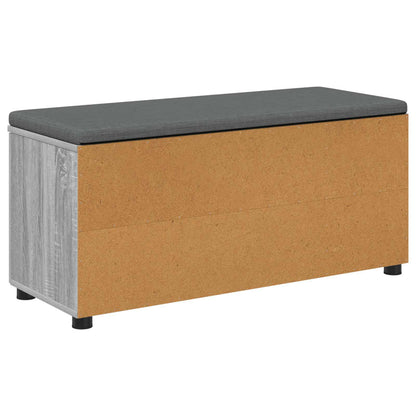 vidaXL Hall Bench with Cushion with Shelf Grey Sonoma 100 x 38 x 46 cm