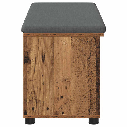 vidaXL Hall Bench Old Wood 100 x 38 x 46 cm Engineered Wood and Fabric