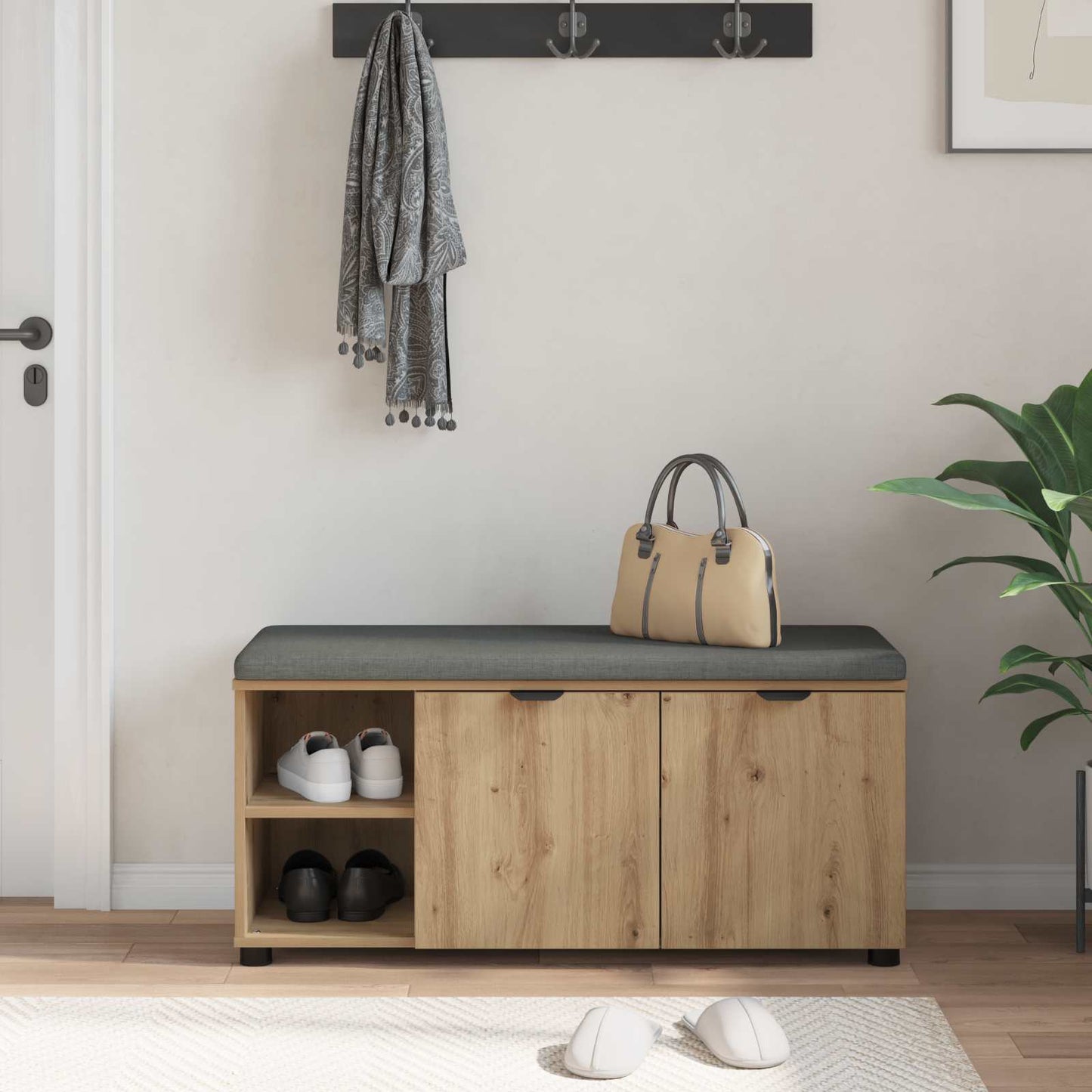 vidaXL Hall Bench Artisan Oak 100 x 38 x 46 cm