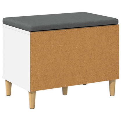 vidaXL Hall Bench White 60 x 38 x 46 cm Engineered Wood and Fabric
