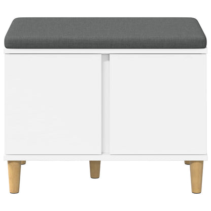 vidaXL Hall Bench White 60 x 38 x 46 cm Engineered Wood and Fabric