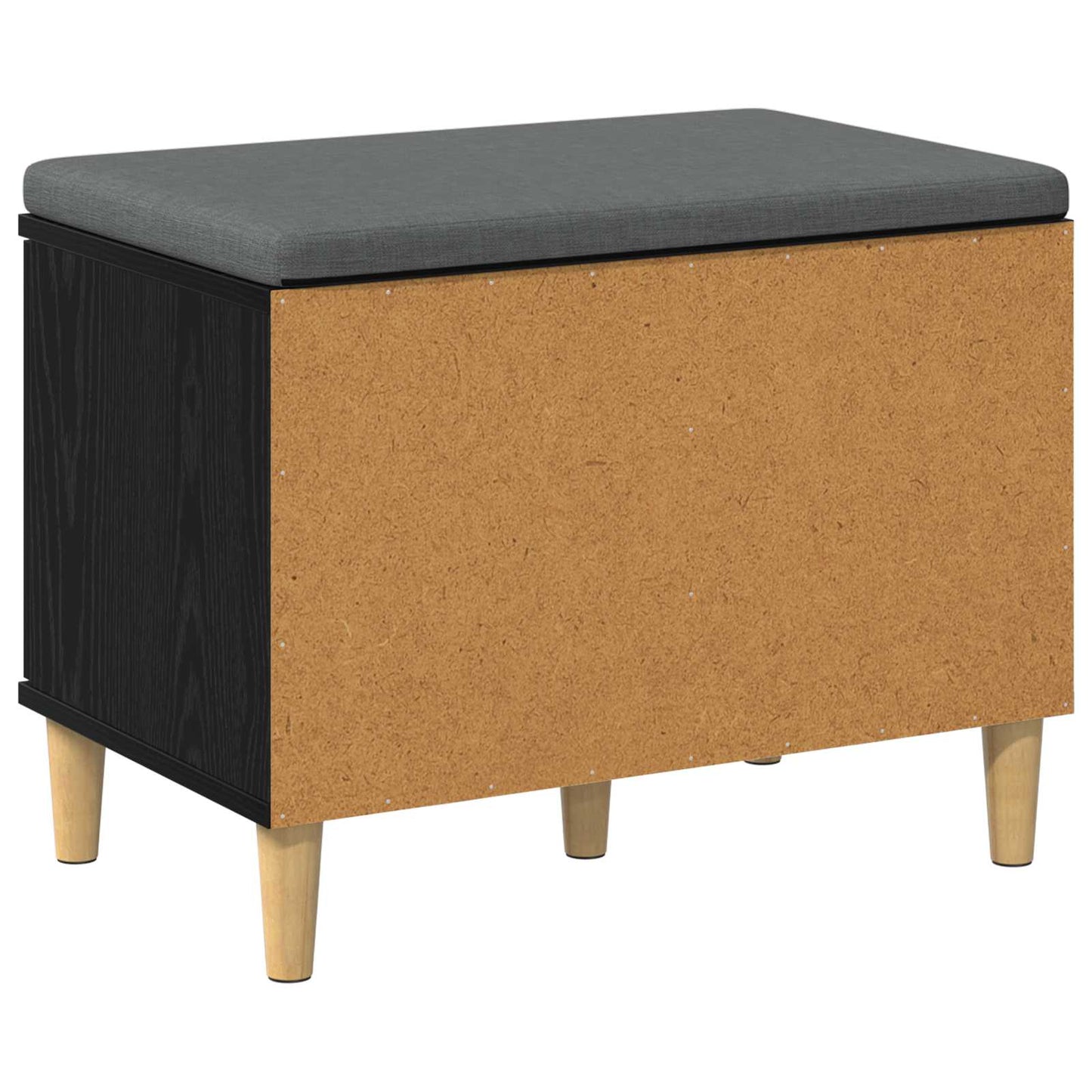 vidaXL Hall Bench Black Oak 60 x 38 x 46 cm Engineered Wood and Fabric