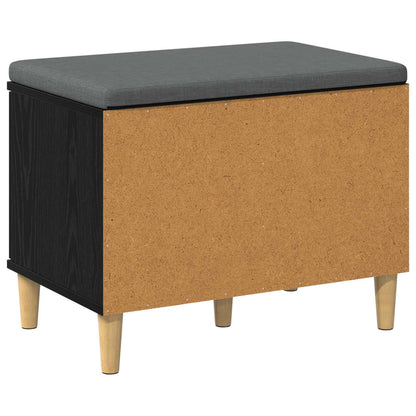 vidaXL Hall Bench Black Oak 60 x 38 x 46 cm Engineered Wood and Fabric