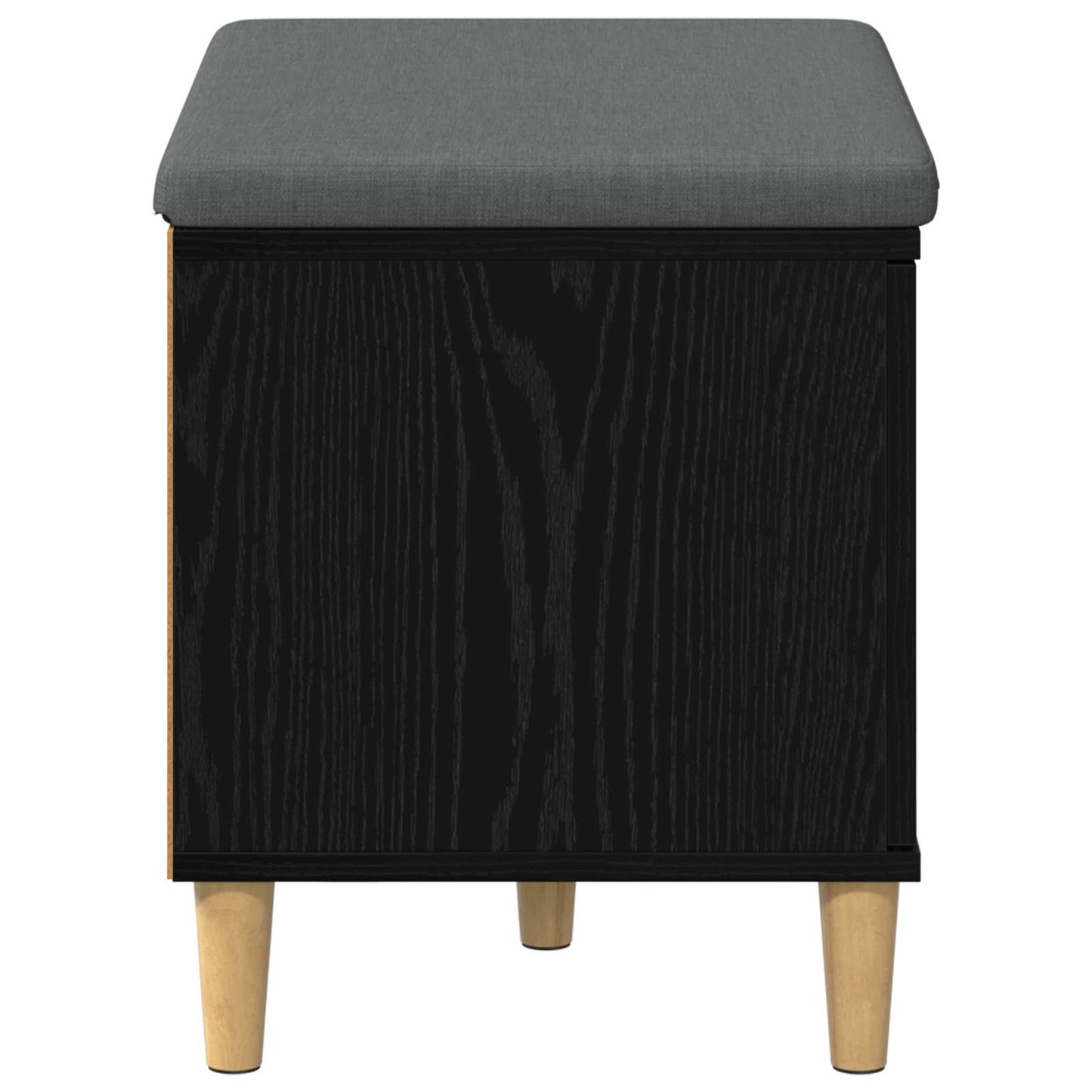 vidaXL Hall Bench Black Oak 60 x 38 x 46 cm Engineered Wood and Fabric