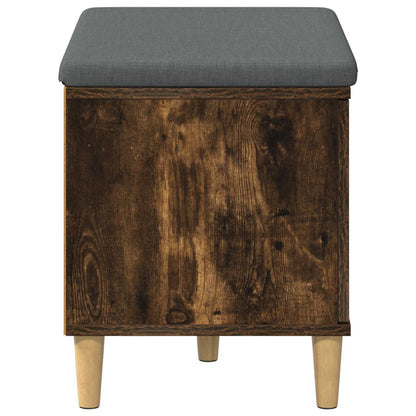 vidaXL Hall Bench with Cushion with Storage Smoked Oak 60 x 38 x 46 cm