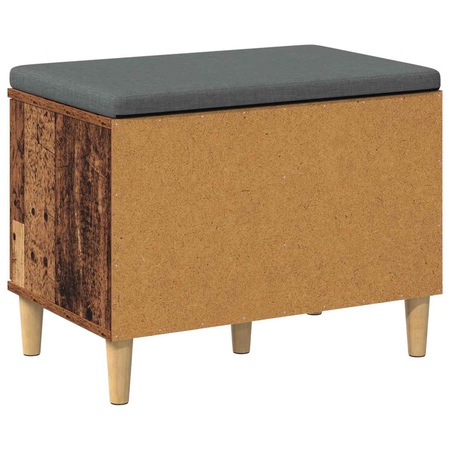 vidaXL Hall Bench Old Wood 60 x 38 x 46 cm Engineered Wood and Fabric