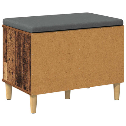 vidaXL Hall Bench Old Wood 60 x 38 x 46 cm Engineered Wood and Fabric