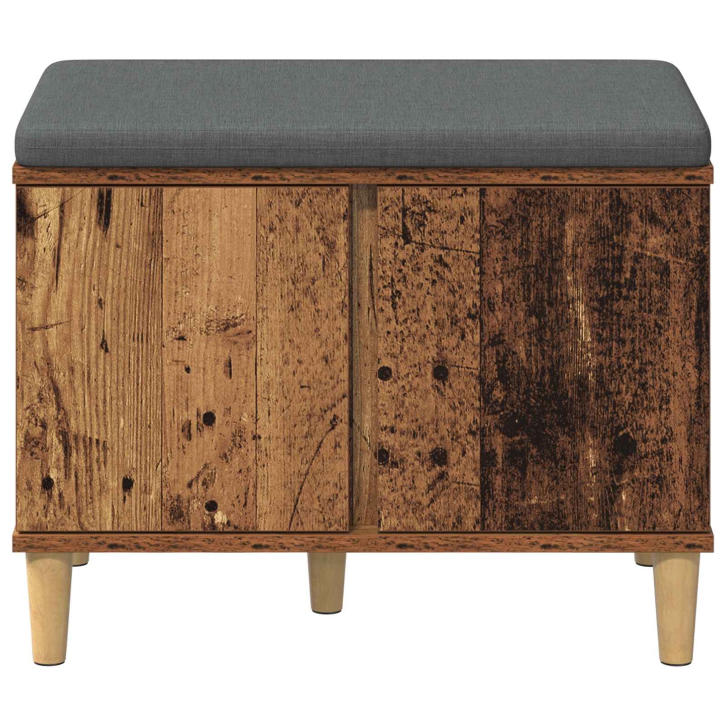 vidaXL Hall Bench Old Wood 60 x 38 x 46 cm Engineered Wood and Fabric