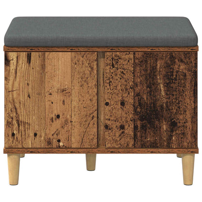 vidaXL Hall Bench Old Wood 60 x 38 x 46 cm Engineered Wood and Fabric