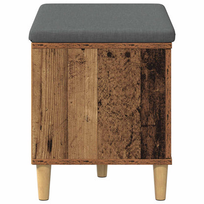 vidaXL Hall Bench Old Wood 60 x 38 x 46 cm Engineered Wood and Fabric
