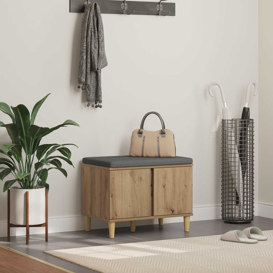vidaXL Hall Bench Artisan Oak 60 x 38 x 46 cm